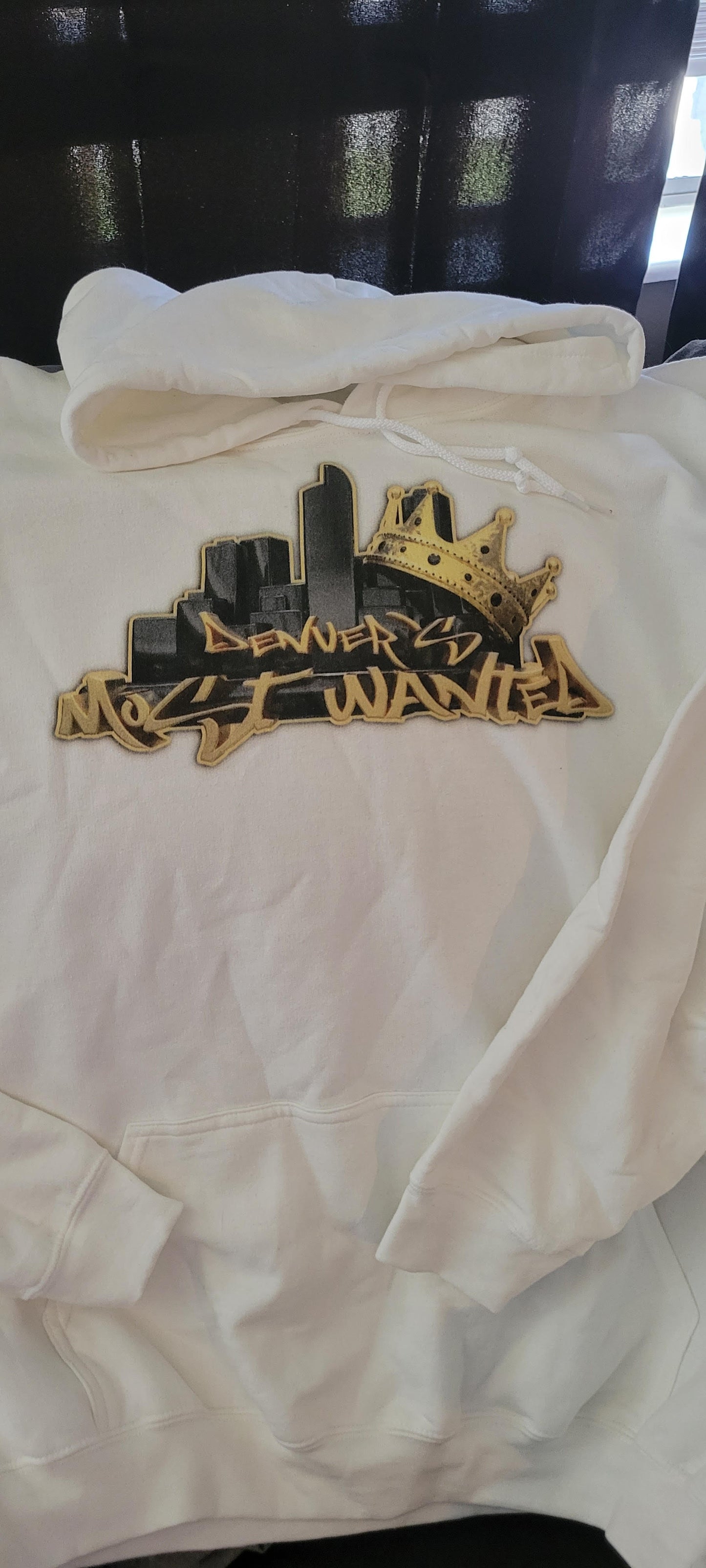 WHITE AND GOLD DENVERS MOST WANTED HOODIE